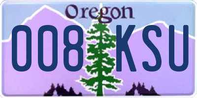OR license plate 008KSU