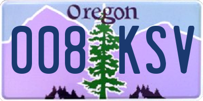 OR license plate 008KSV