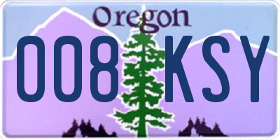 OR license plate 008KSY