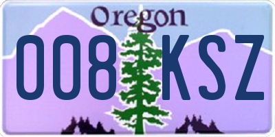 OR license plate 008KSZ