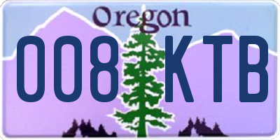 OR license plate 008KTB