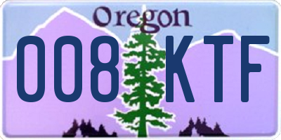 OR license plate 008KTF