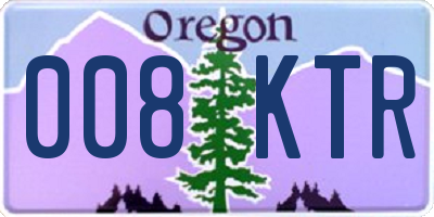 OR license plate 008KTR