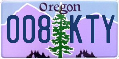 OR license plate 008KTY