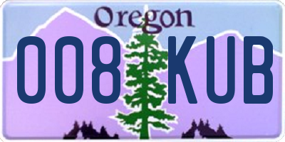 OR license plate 008KUB