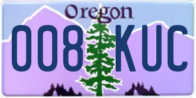 OR license plate 008KUC