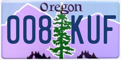 OR license plate 008KUF