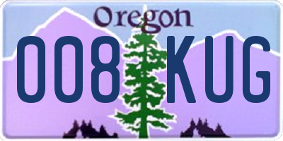 OR license plate 008KUG