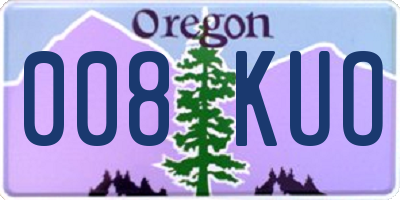 OR license plate 008KUO