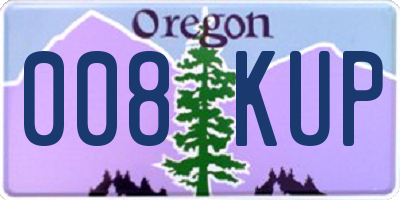 OR license plate 008KUP