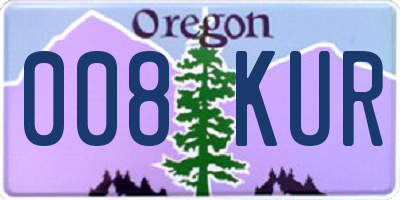 OR license plate 008KUR