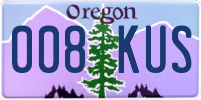 OR license plate 008KUS