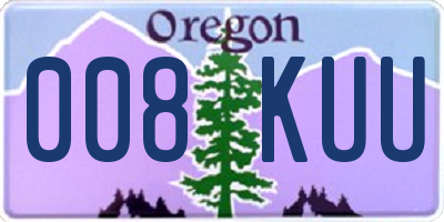 OR license plate 008KUU