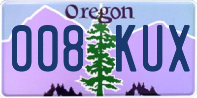 OR license plate 008KUX
