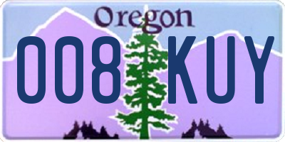 OR license plate 008KUY