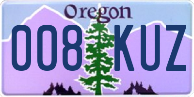 OR license plate 008KUZ