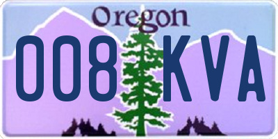 OR license plate 008KVA