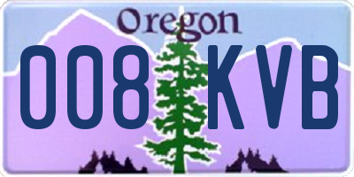 OR license plate 008KVB