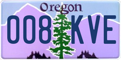 OR license plate 008KVE