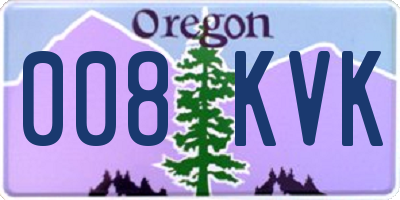 OR license plate 008KVK