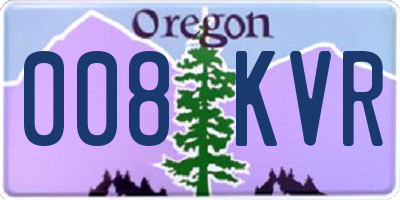 OR license plate 008KVR