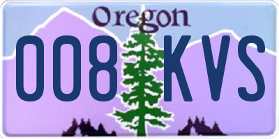 OR license plate 008KVS
