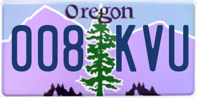 OR license plate 008KVU