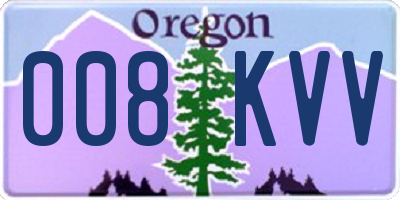 OR license plate 008KVV