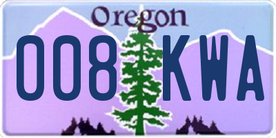 OR license plate 008KWA