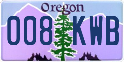 OR license plate 008KWB