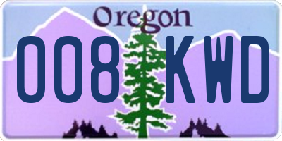 OR license plate 008KWD