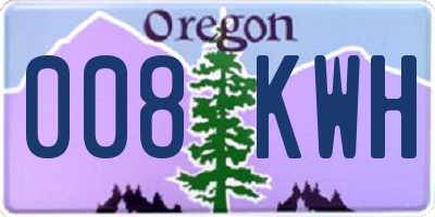 OR license plate 008KWH