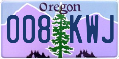 OR license plate 008KWJ