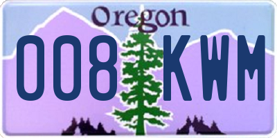 OR license plate 008KWM