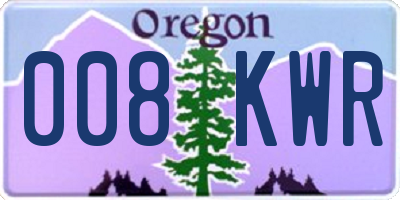 OR license plate 008KWR