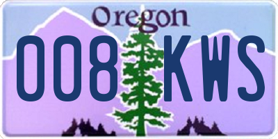 OR license plate 008KWS