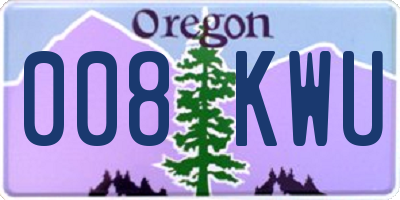 OR license plate 008KWU