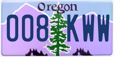 OR license plate 008KWW