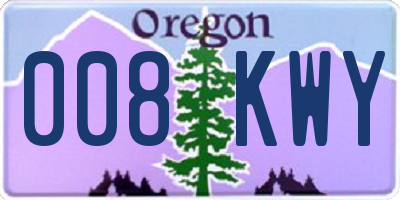 OR license plate 008KWY