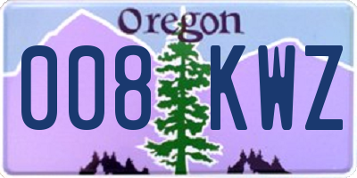 OR license plate 008KWZ