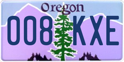 OR license plate 008KXE