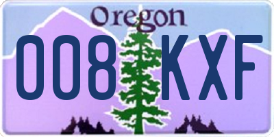 OR license plate 008KXF