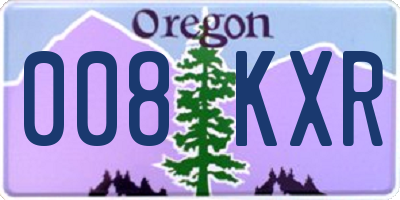 OR license plate 008KXR