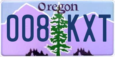 OR license plate 008KXT