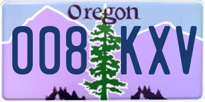 OR license plate 008KXV