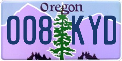 OR license plate 008KYD