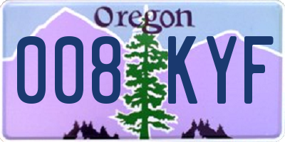 OR license plate 008KYF