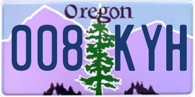OR license plate 008KYH