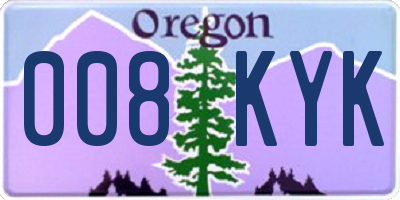 OR license plate 008KYK