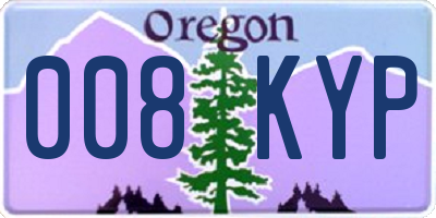 OR license plate 008KYP